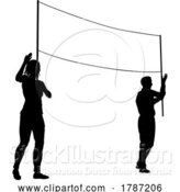 Vector Illustration of Banner Silhouette Protestors at March Rally Strike by AtStockIllustration