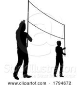 Vector Illustration of Banner Silhouette Protestors at March Rally Strike by AtStockIllustration