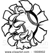 Vector Illustration of Baseball Ball Claw Monster Animal Hand by AtStockIllustration