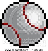 Vector Illustration of Baseball Ball Pixel Art Eight Bit Sports Game Icon by AtStockIllustration
