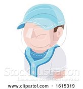 Vector Illustration of Baseball Guy Avatar People Icon by AtStockIllustration