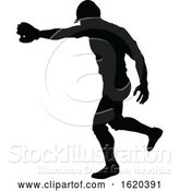 Vector Illustration of Baseball Player Silhouette by AtStockIllustration