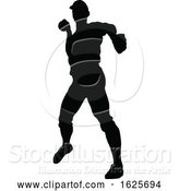 Vector Illustration of Baseball Player Silhouette by AtStockIllustration