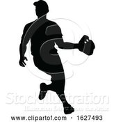 Vector Illustration of Baseball Player Silhouette by AtStockIllustration