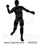 Vector Illustration of Baseball Player Silhouette by AtStockIllustration