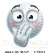 Vector Illustration of Bashful Timid Shy Embarrassed Golf Ball Emoticon by AtStockIllustration