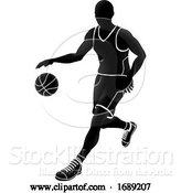 Vector Illustration of Basketball Player Silhouette by AtStockIllustration