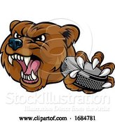 Vector Illustration of Bear Ice Hockey Player Animal Sports Mascot by AtStockIllustration