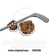 Vector Illustration of Bear Ice Hockey Player Animal Sports Mascot by AtStockIllustration