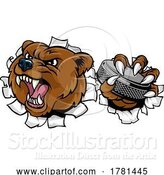 Vector Illustration of Bear Ice Hockey Player Animal Sports Mascot by AtStockIllustration