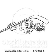 Vector Illustration of Bear Ice Hockey Player Animal Sports Mascot by AtStockIllustration