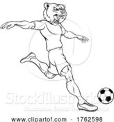 Vector Illustration of Bear Soccer Football Player Animal Sports Mascot by AtStockIllustration