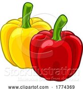 Vector Illustration of Bell Sweet Peppers Vegetable Food by AtStockIllustration