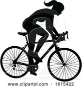 Vector Illustration of Bicycle Riding Bike Cyclist Silhouettes by AtStockIllustration