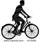 Vector Illustration of Bicycle Riding Bike Cyclist Silhouettes by AtStockIllustration