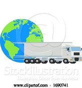 Vector Illustration of Big Rig and Earth by AtStockIllustration