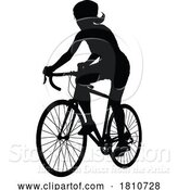 Vector Illustration of Bike and Bicyclist Silhouette by AtStockIllustration