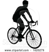 Vector Illustration of Bike Cyclist Riding Bicycle Silhouette by AtStockIllustration