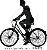 Vector Illustration of Bike Cyclist Riding Bicycle Silhouette by AtStockIllustration