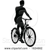 Vector Illustration of Bike Cyclist Riding Bicycle Silhouette by AtStockIllustration