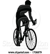 Vector Illustration of Bike Cyclist Riding Bicycle Silhouette by AtStockIllustration