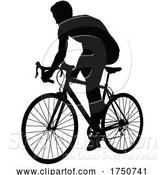 Vector Illustration of Bike Cyclist Riding Bicycle Silhouette by AtStockIllustration