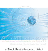 Vector Illustration of Binary Code Surrounding Blue Earth by AtStockIllustration