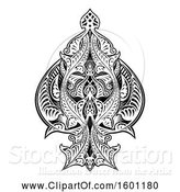 Vector Illustration of Black and White Ace of Spades Design by AtStockIllustration