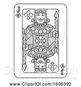 Vector Illustration of Black and White Jack of Clubs Playing Card by AtStockIllustration