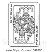 Vector Illustration of Black and White Joker Playing Card by AtStockIllustration