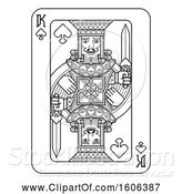 Vector Illustration of Black and White King of Spades Playing Card by AtStockIllustration