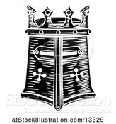 Vector Illustration of Black and White Knights Great Helm by AtStockIllustration