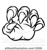 Vector Illustration of Black and White Monster Claw with Sharp Talons by AtStockIllustration