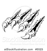 Vector Illustration of Black and White Monster Claws Breaking Through Metal by AtStockIllustration