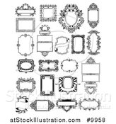 Vector Illustration of Black and White Ornate Vintage Frames by AtStockIllustration