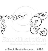 Vector Illustration of Black and White Swirl Designs by AtStockIllustration