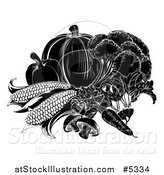 Vector Illustration of Black and White Vegetables by AtStockIllustration