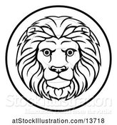 Vector Illustration of Black and White Zodiac Horoscope Astrology Leo Lion Circle Design by AtStockIllustration