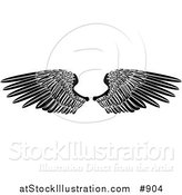 Vector Illustration of Black Angel Wings Spread Open by AtStockIllustration