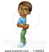 Vector Illustration of Black Boy Child Kid Thumbs up Sign by AtStockIllustration