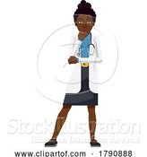 Vector Illustration of Black Doctor Lady Healthcare Character by AtStockIllustration