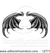 Vector Illustration of Black Dragon Wings by AtStockIllustration