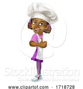 Vector Illustration of Black Girl Child Chef Kid Sign Thumbs up by AtStockIllustration