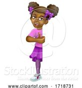 Vector Illustration of Black Girl Child Kid Thumbs up Sign by AtStockIllustration
