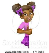 Vector Illustration of Black Girl Child Kid Thumbs up Sign by AtStockIllustration