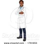 Vector Illustration of Black Lady Doctor Medical Healthcare Professional by AtStockIllustration