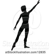 Vector Illustration of Black Silhouetted Ballerina Dancing by AtStockIllustration