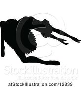 Vector Illustration of Black Silhouetted Ballerina Dancing by AtStockIllustration