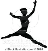 Vector Illustration of Black Silhouetted Ballerina Dancing by AtStockIllustration