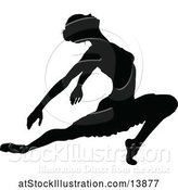 Vector Illustration of Black Silhouetted Ballerina Dancing by AtStockIllustration